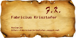 Fabricius Krisztofer névjegykártya