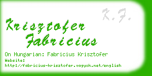 krisztofer fabricius business card